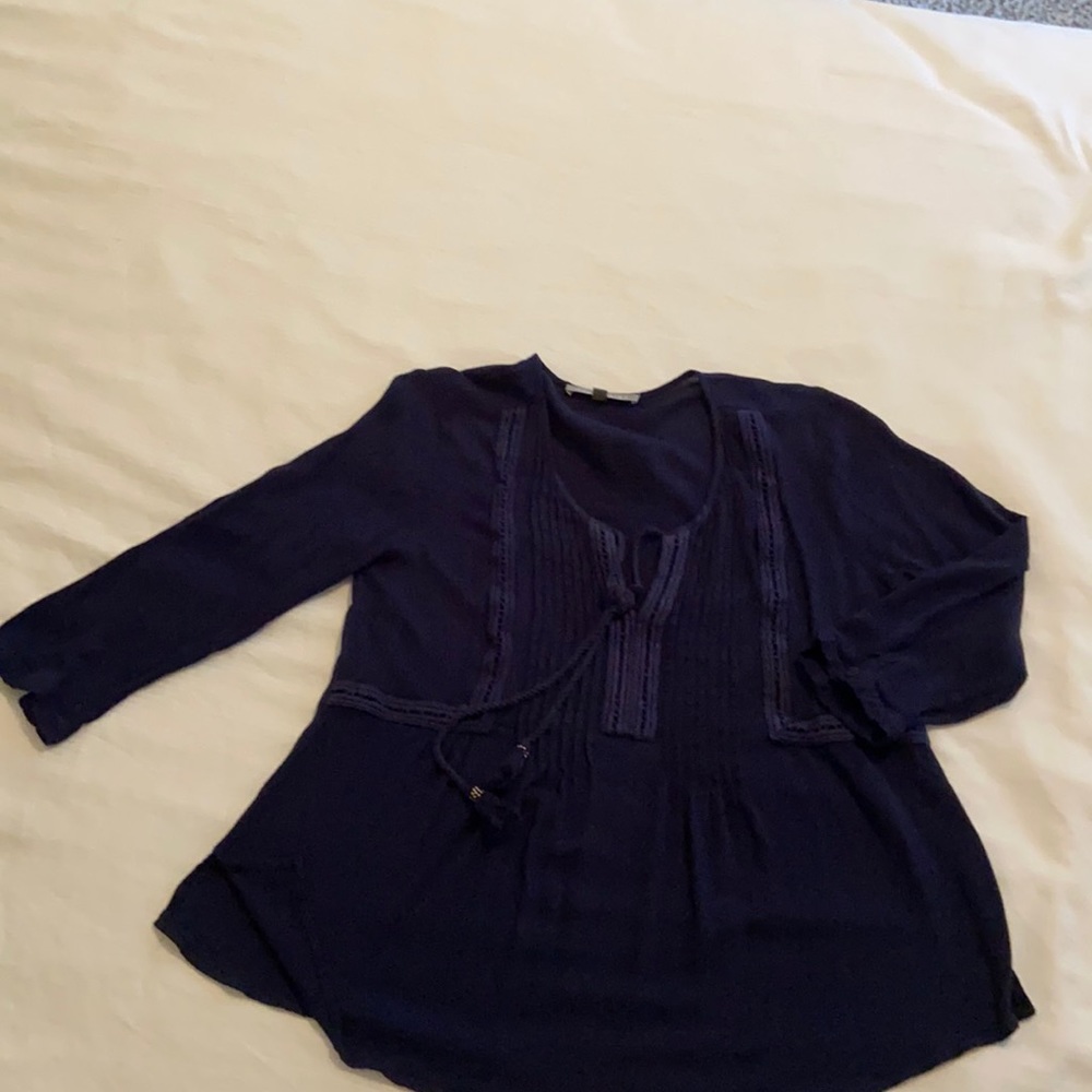 Deep navy peasant blouse. By Danialrainn size PM